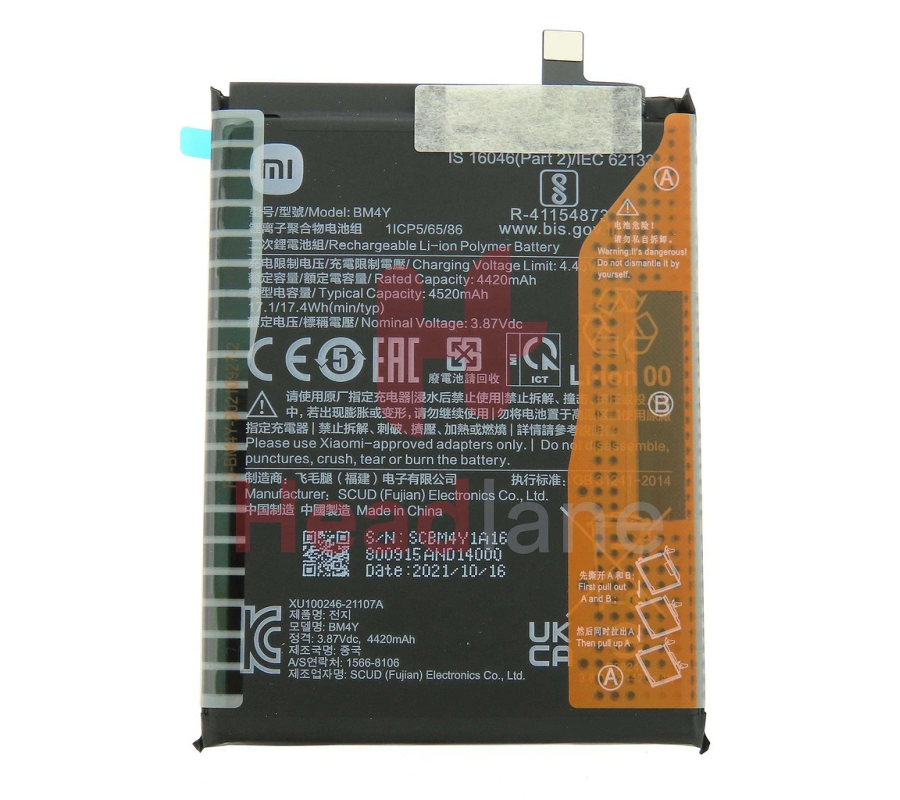 Bateria Original BM56 Xiaomi Poco F3 GT (SERVICE PACK)