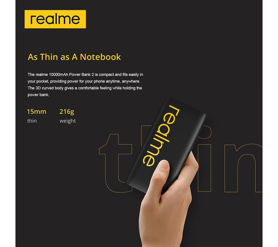 Bateria Externa Realme 3i 12W (10000mAh)