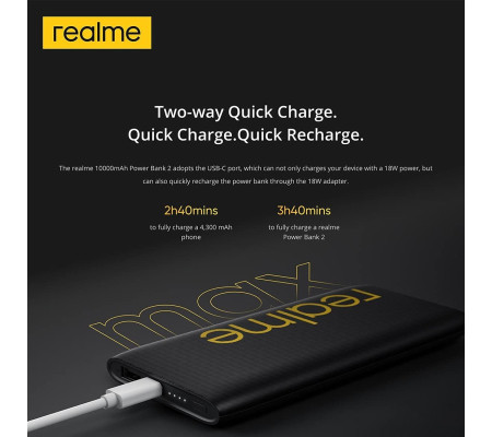 Bateria Externa Realme 3i 12W (10000mAh)