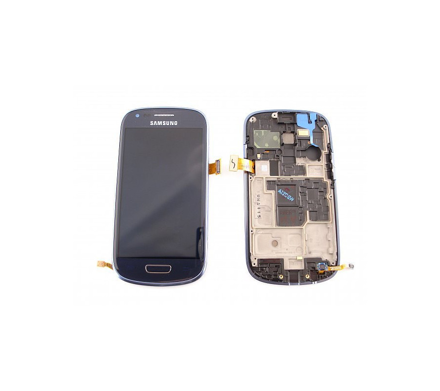 Pantalla completa + carcasa frontal Galaxy S3 Mini (i8190). Azul