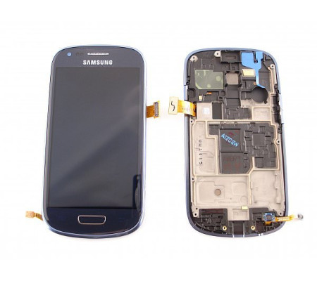 Pantalla completa + carcasa frontal Galaxy S3 Mini (i8190). Azul