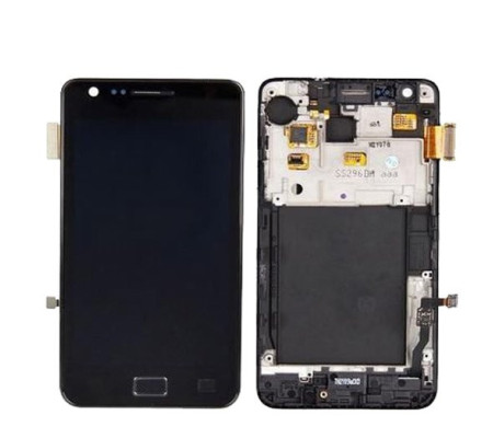 Pantalla completa + carcasa frontal Samsung i9100 Galaxy S2. Negro