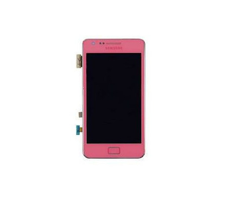 Pantalla completa + carcasa frontal Samsung i9100 Galaxy S2 Rosa. Original