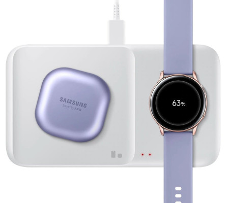 Cargador inalambrico original Samsung DUO Pad Wireless (EP-P4300BWE, 9W)