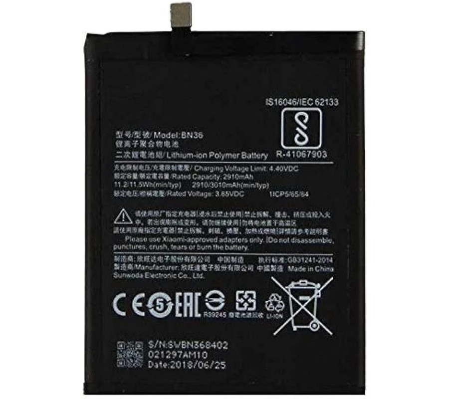 Bateria Original Xiaomi Mi A2 (BN36) 3010mAh