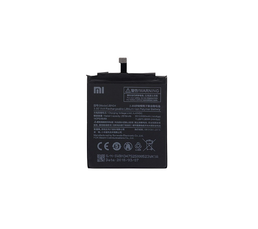 Bateria Xiaomi Redmi 5A (BN34) 3000mAh
