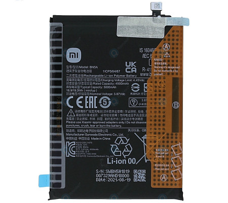 Bateria Original BN5A Xiaomi Redmi 10 / Redmi Note 10 5G, Poco M3 Pro 5G (Service Pack)