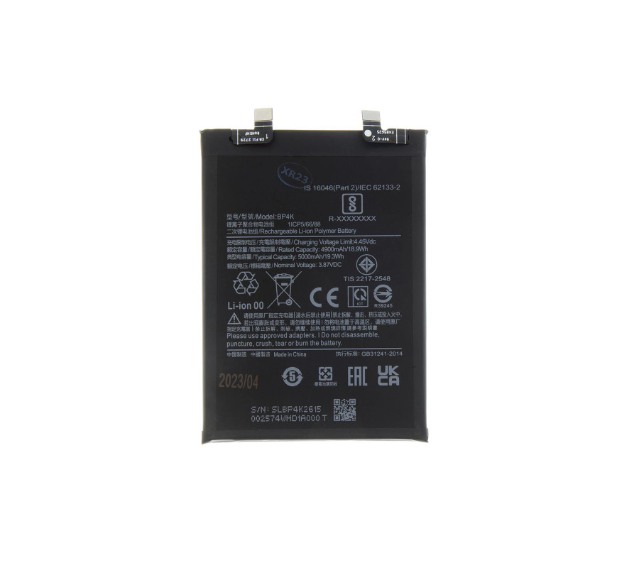 Bateria BP4K Xiaomi Redmi Note 12 Pro 5G/4G / Poco X5 Pro / Poco F5/ Redmi note 12T (Compatible)