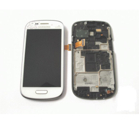 Pantalla completa + carcasa frontal Galaxy S3 Mini (i8190). LaFleur Blanco