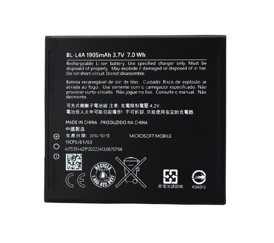 Bateria Original Microsoft Lumia 535, Lumia 540 (BL-L4A) 1905mAh