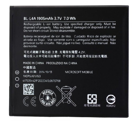 Bateria Original Microsoft Lumia 535, Lumia 540 (BL-L4A) 1905mAh
