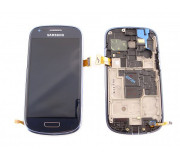 Pantalla completa + carcasa frontal Galaxy S3 Mini (i8190). Azul